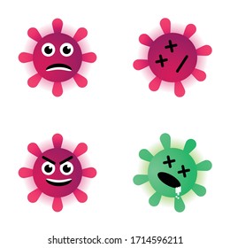illustration graphic vector is corona virus with many expression. Perfect for banner design, other illustration, social media design or campaign to stay away from corona virus.