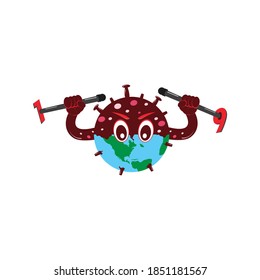 Illustration graphic vector of the corona virus threatens the health of the whole world showing stamp 19. Good for commemorative campaign health institutions, such as health security websites, etc