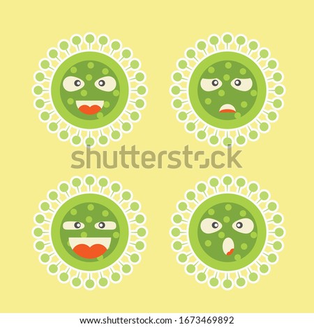 illustration graphic vector of corona virus in wuhan, corona virus infection. Cartoon Character of corona virus