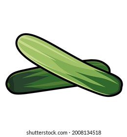 Illustration graphic vector of cucumber with white background