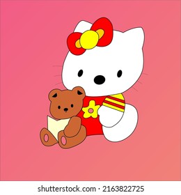 Illustration graphic vector cute cat animation