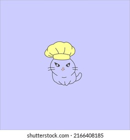 illustration graphic vector cute cat animation wearing chef hat
