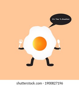 ilustración vector gráfico huevo frito lindo para el desayuno