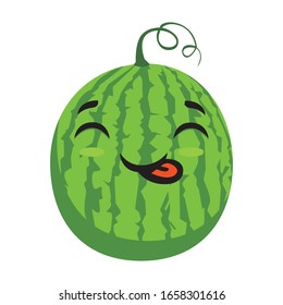 Illustration graphic vector of cute fruit - Watermelon, funny expression, fruit character, kawaii style.
