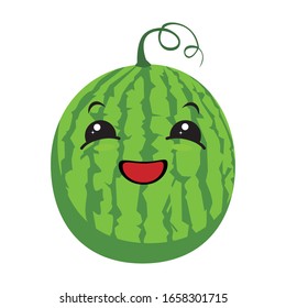 Illustration graphic vector of cute fruit - Watermelon, funny expression, fruit character, kawaii style.