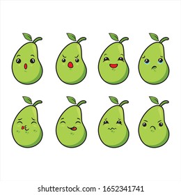 Illustration graphic vector of cute fruits - Guava.