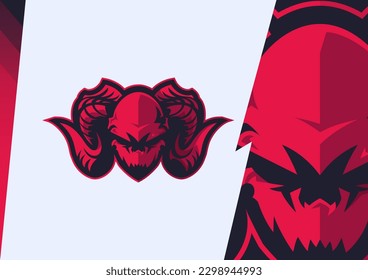 ilustración vector gráfico de cráneo demon para juegos