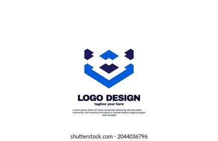 Illustration of graphic Vector design elements for your business corporate company logo, abstract colorful. Modern logotipe, business company corporate design template.