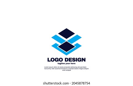 Illustration of graphic Vector design elements for your business corporate company logo, abstract colorful. Modern logotipe, business company corporate design template.