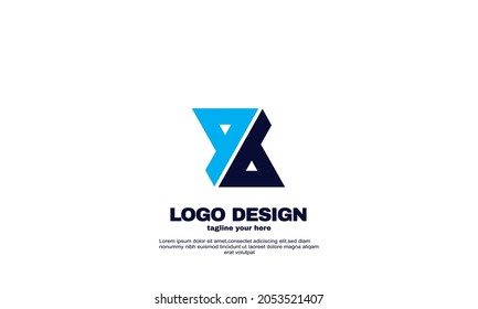 Illustration of graphic Vector design elements for your business corporate company logo, abstract colorful. Modern logotipe, business company corporate design template.