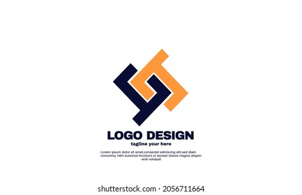 Illustration of graphic  Vector design elements for your business corporate company logo, abstract colorful. Modern logotipe, business company corporate design template.