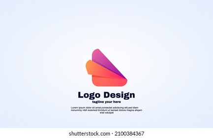 Illustration of graphic  Vector design elements for your business corporate company logo, abstract colorful. Modern logotipe, business company corporate design template.
