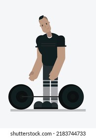 Illustration graphic vector design of weightlifting flat character. Illustration of Gym lover character design.