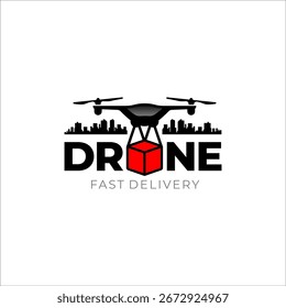 Vector gráfico de la ilustración de una Plantilla de diseño de logotipo de entrega de drones