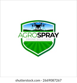 Ilustração vetor gráfico de um drone spray tecnologia logotipo modelo de design