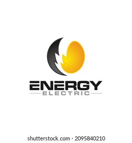 Ilustración vectores gráficos de energía eléctrica, energía y diseño del logo del concepto de electricidad Thunder