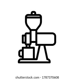 illustration graphic vector is electronic coffee grinder with outline style with black color. Perfect for icon, banner, flyer, brochure.