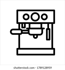 illustration graphic vector is espresso automatic machine in outline black color. Perfect for icon, banner, flyer, mobile apps UI or social media design.