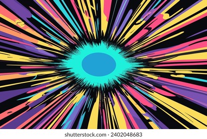 illustration graphic vector of eye abstract background with sharp colorful design