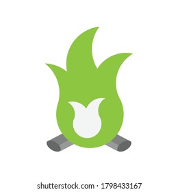 illustration graphic vector is fire with green color style. Perfect for icon, banner, sign, user interface, flyer or social media.
