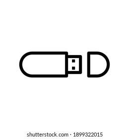illustration graphic vector is flashdrive or flashdisk with outline stytle. Perfect for icon, banner, flyer or social media design.