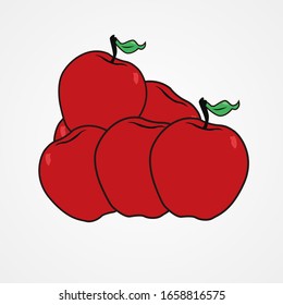 Illustration graphic vector of fruit - red apple, apple vector