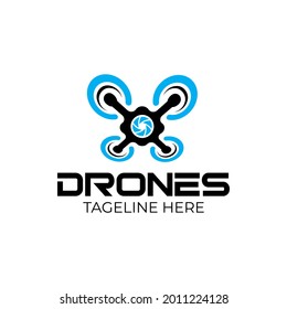 Illustration grafische Vektorgrafik Zukunft der Drohne-Technologie Logo-Design-Vorlage