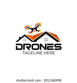 Illustration grafische Vektorgrafik Zukunft der Drohne-Technologie Logo-Design-Vorlage