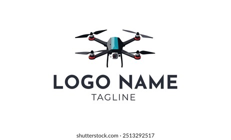 Ilustración Vector gráfico futuro de la Plantilla de diseño de logotipo de tecnología de drones. Inspiración única del diseño del logotipo del dron