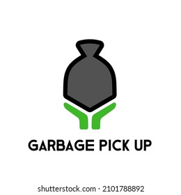 Illustration graphic vector of garbage pick up logo perfect for cleaning services company