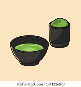 Illustration graphic vector of green matcha tea fit for menu, label, cooking book and collection.