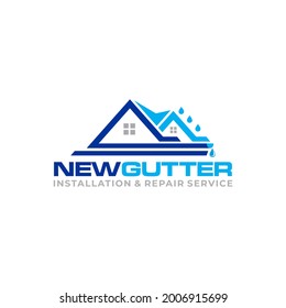 Illustration graphic vector of gutter installation and repair service logo design template