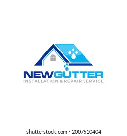 Illustration graphic vector of gutter installation and repair service logo design template
