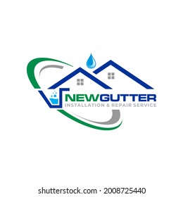 Illustration graphic vector of gutter installation and repair service logo design template