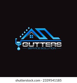 Illustration graphic vector of gutter installation and service repair solutions logo design template