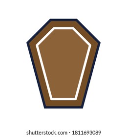 illustration graphic vector is halloween coffin with brown color. Perfect for icon, banner, flyer or social media.