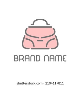 Illustration Graphic Vector of Handbag logo Pink perfect for Company, Community, Application or Product Branding, Accessories