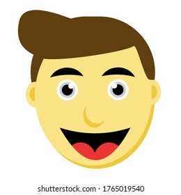 the illustration graphic vector of Happy Face Man is a vector where there are only male faces with smiling expressions,good for expressing our feelings on social media or used for kids book cover
