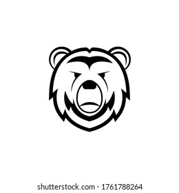 Grafik-Vektorgrafik ist Bärenkopf mit brauner Farbe. Ideal für Banner, Markenmaskottchen, Logo oder Web-Icon.