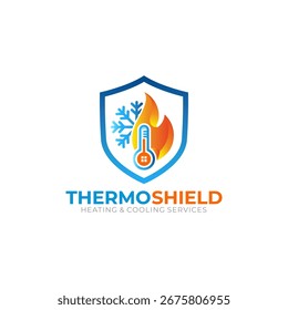 Ilustración Vector gráfico de la Plantilla de diseño de logotipo de negocios de calefacción y refrigeración	

