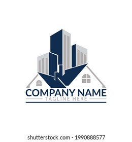 Illustration graphic vector of house building logo design. Real Estate, Building, and Construction Logo Vector Design.