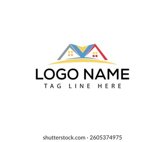 Illustration graphic vector of house building  Symbol Geometric Linear Real estate logo design, home logo design.