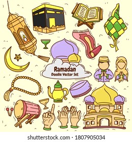 Vector gráfico de ilustraciones del doodle islámico