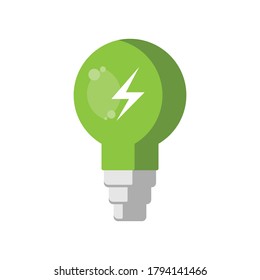 illustration graphic vector is light bulb for energy with green and white color. Perfect for icon, banner, flyer or any design.