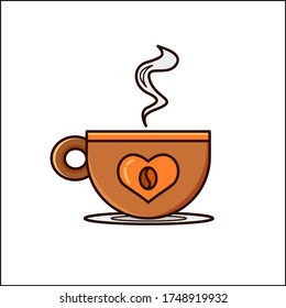 Illustration graphic vector of love coffe