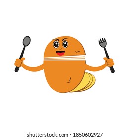 Illustration graphic vector of love to eat crisp potato chip. Good for food product design banner of website, online store, product packaging, etc