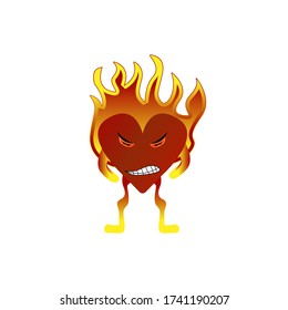 illustration graphic vector love who is very angry because of burning jealousy 