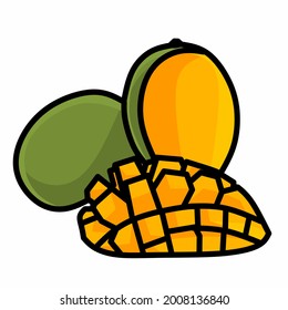 Illustration graphic vector of mangoes with white background
