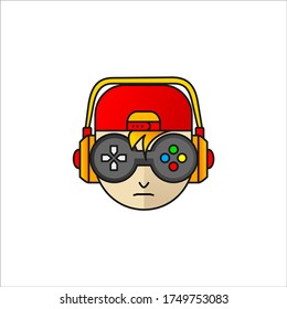 Illustration graphic vector of mascot gamer with a serious face, Perfect for e-sport logo, game or personal brand, mascot, etc.