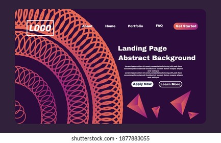 Illustration of graphic vector of modern abstract geometric wavy landing page background